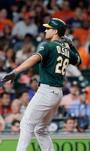 Olson, Athletics top Astros 3-2, take over AL wild-card lead